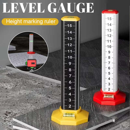Ruler for height marking with spirit level